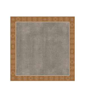 Borbonese - Foulard OP Logo Outline 90x90 Caramello OP Naturale - 6DP044TE2 - CARAMELLO/OP/NATURALE