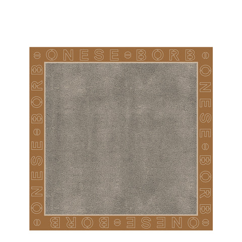 Borbonese - Foulard OP Logo Outline 90x90 Caramello OP Naturale - 6DP044TE2 - CARAMELLO/OP/NATURALE