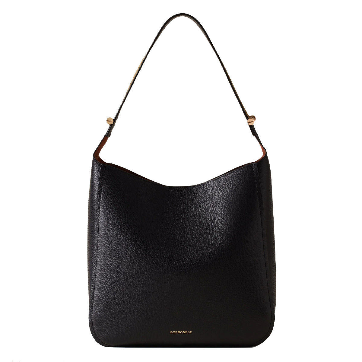 Borbonese - Hobo Bolt Medium Nero OP Naturale - 924387AR3 - NERO/OP/NATURALE