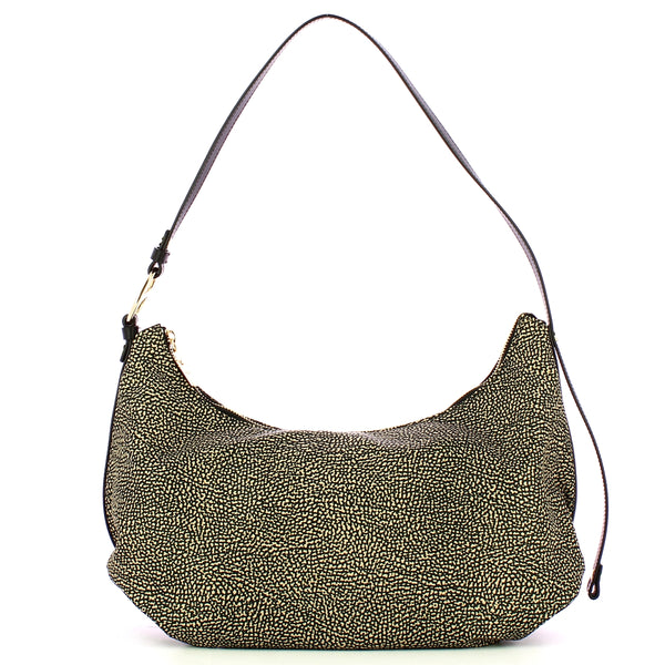 Borbonese - hobo medium op naturale nero - 924181ah1 - op/na | Italystation.com - Shop Now at italystation.com