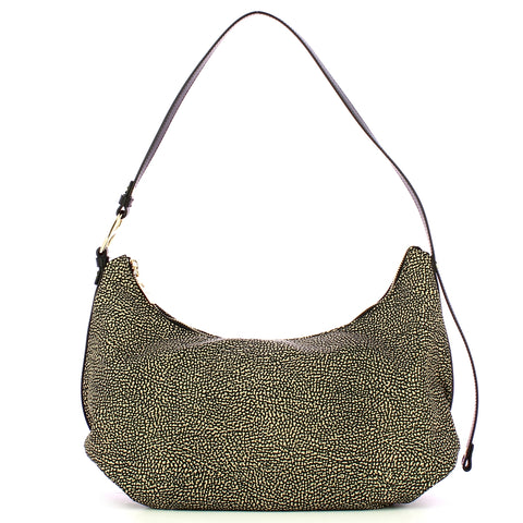 Borbonese - hobo medium op naturale nero - 924181ah1 - op/na | Italystation.com - Shop Now at italystation.com