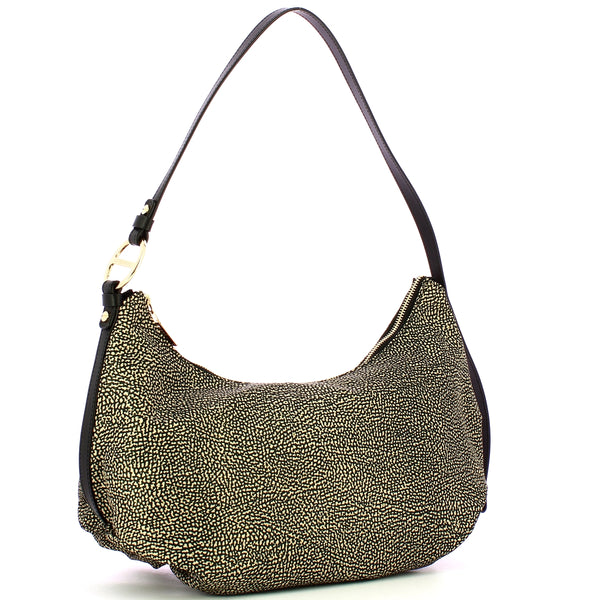 Borbonese - hobo medium op naturale nero - 924181ah1 - op/na | Italystation.com - Shop Now at italystation.com