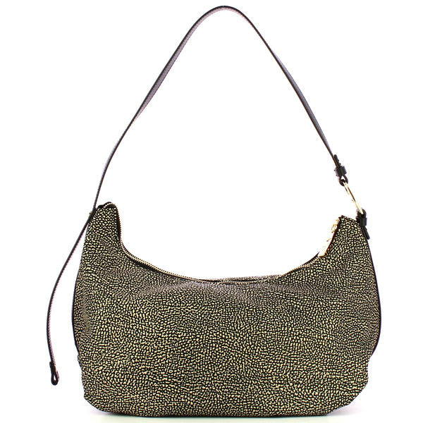Borbonese - hobo medium op naturale nero - 924181ah1 - op/na | Italystation.com - Shop Now at italystation.com
