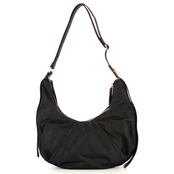 Borbonese - borsa hobo small dark black - 933833ah1 - dark/b | Italystation.com - Shop Now at italystation.com