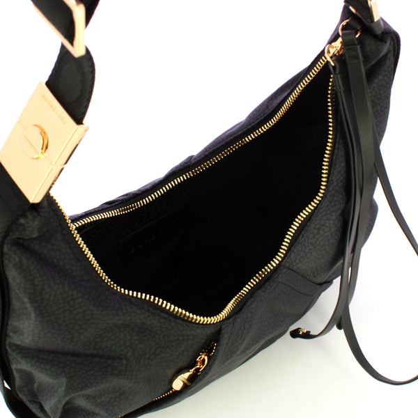 Borbonese - borsa hobo small dark black - 933833ah1 - dark/b | Italystation.com - Shop Now at italystation.com