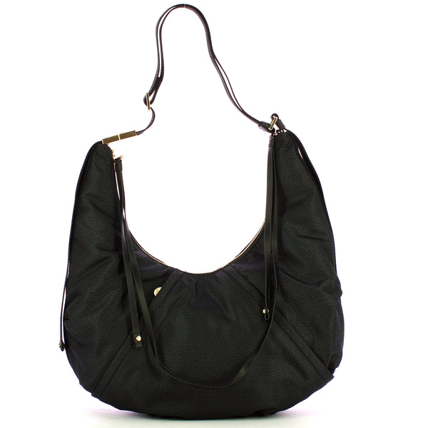 Borbonese - Borsa Hobo Medium Dark Black - 933834AH1 - DARK/BLACK