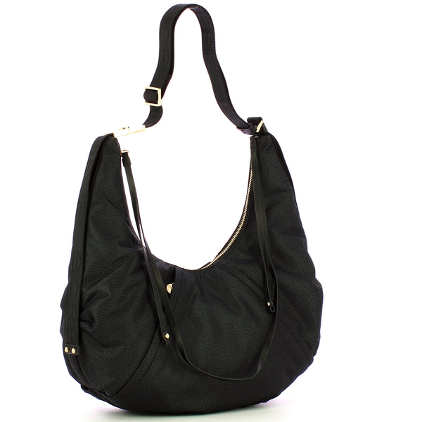 Borbonese - Borsa Hobo Medium Dark Black - 933834AH1 - DARK/BLACK