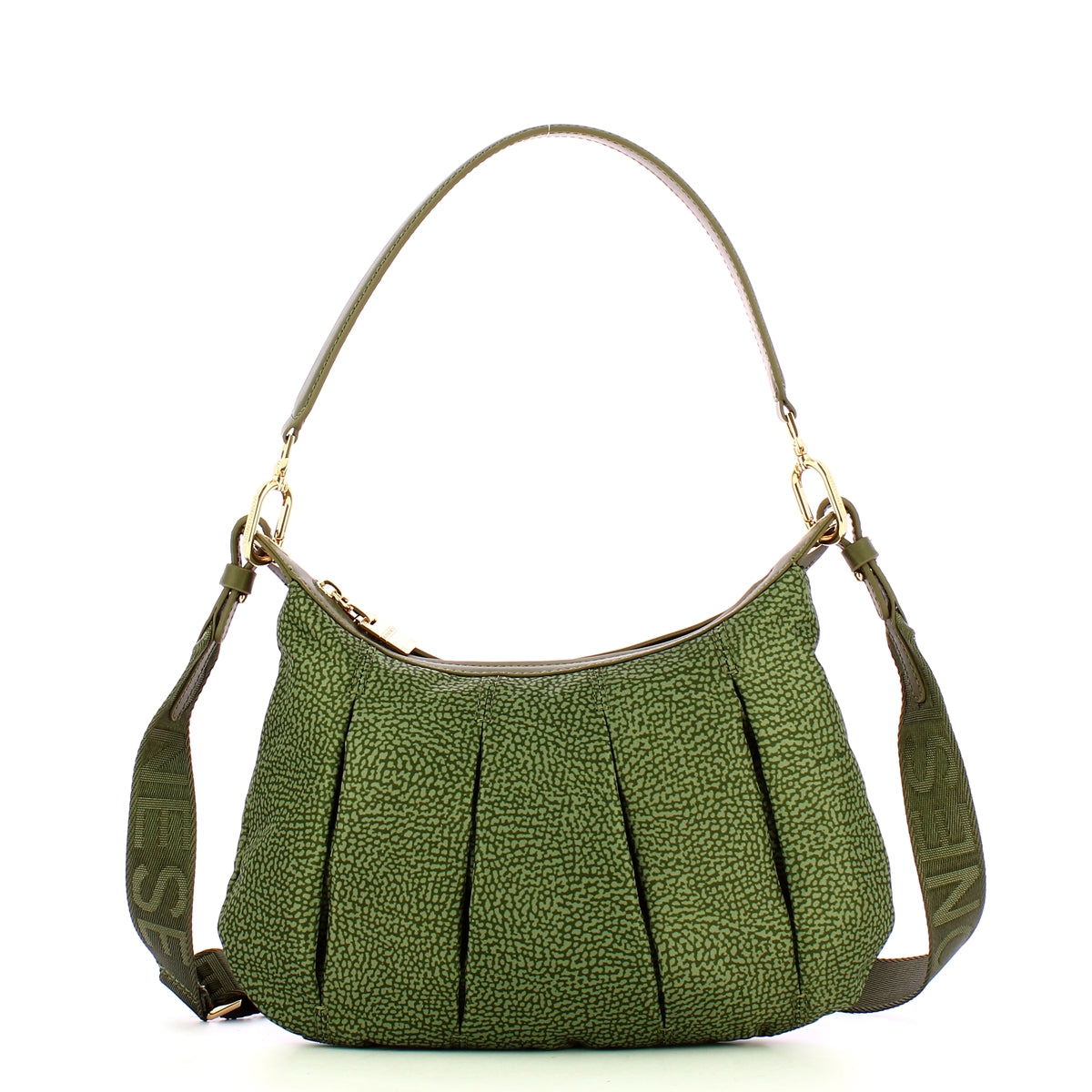Borbonese - sottospalla hobo small verde militare - 933076ah | Italystation.com - Shop Now at italystation.com