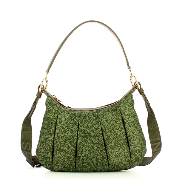 Borbonese - sottospalla hobo small verde militare - 933076ah | Italystation.com - Shop Now at italystation.com