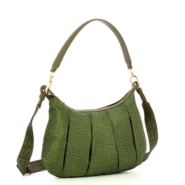 Borbonese - sottospalla hobo small verde militare - 933076ah | Italystation.com - Shop Now at italystation.com