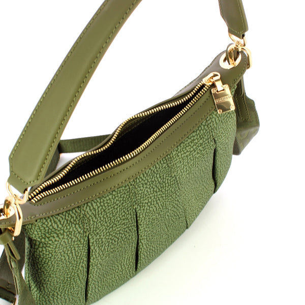 Borbonese - sottospalla hobo small verde militare - 933076ah | Italystation.com - Shop Now at italystation.com