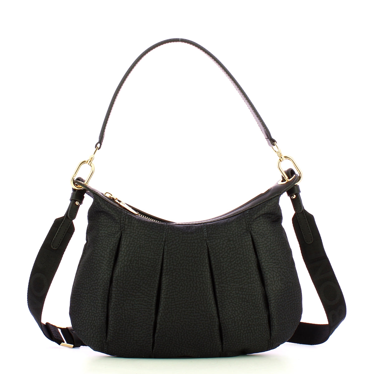 Borbonese - sottospalla hobo small dark black - 933076ah1 -  | Italystation.com - Shop Now at italystation.com