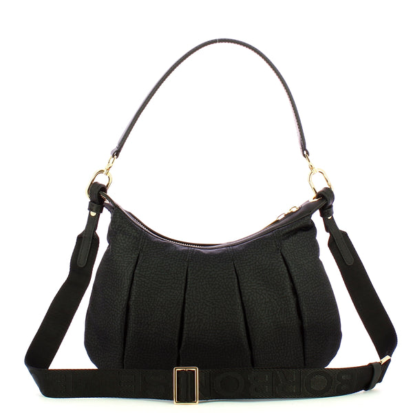 Borbonese - sottospalla hobo small dark black - 933076ah1 -  | Italystation.com - Shop Now at italystation.com