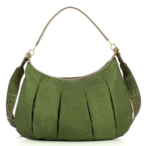 Borbonese - Hobo Bag Croissant Medium Verde Militare - 933077AH1 - VERDE/MILITARE
