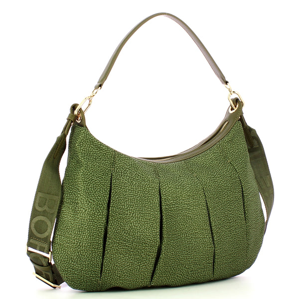 Borbonese - Hobo Bag Croissant Medium Verde Militare - 933077AH1 - VERDE/MILITARE