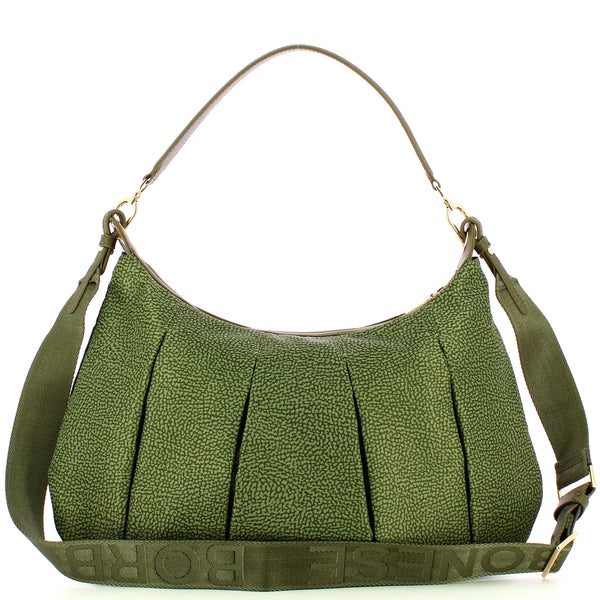 Borbonese - Hobo Bag Croissant Medium Verde Militare - 933077AH1 - VERDE/MILITARE