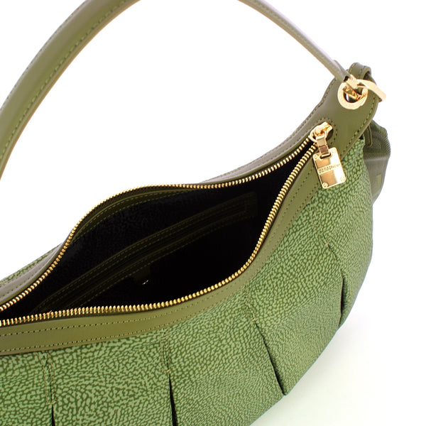 Borbonese - Hobo Bag Croissant Medium Verde Militare - 933077AH1 - VERDE/MILITARE
