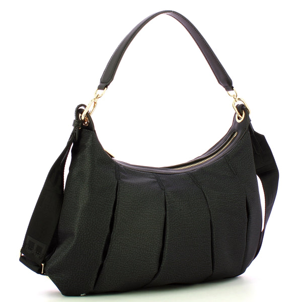 Borbonese - hobo medium dark black - 933077ah1 - dark/black | Italystation.com - Shop Now at italystation.com