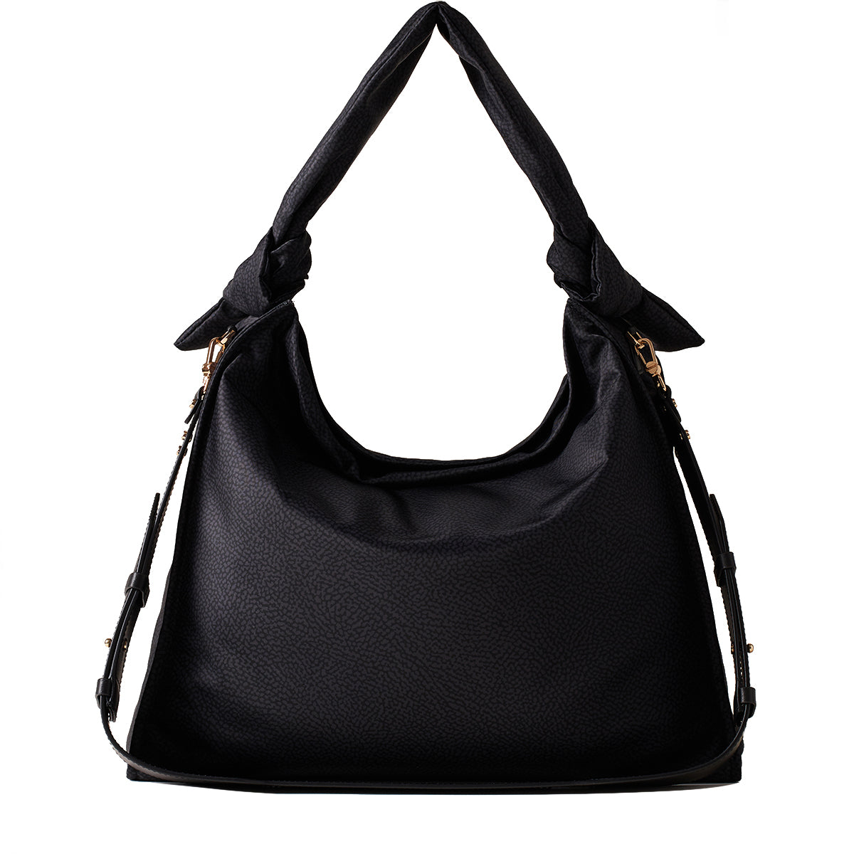 Borbonese - Lover Dark Black Large Hobo Bag - 933490I15 - DARK/BLACK