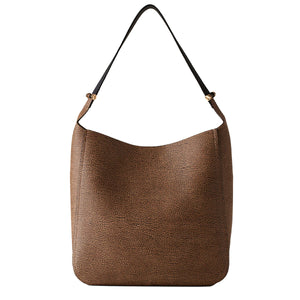 Borbonese - Hobo Bolt Medium OP Naturale Black - 924387AT4 - OP/NATURALE/NERO