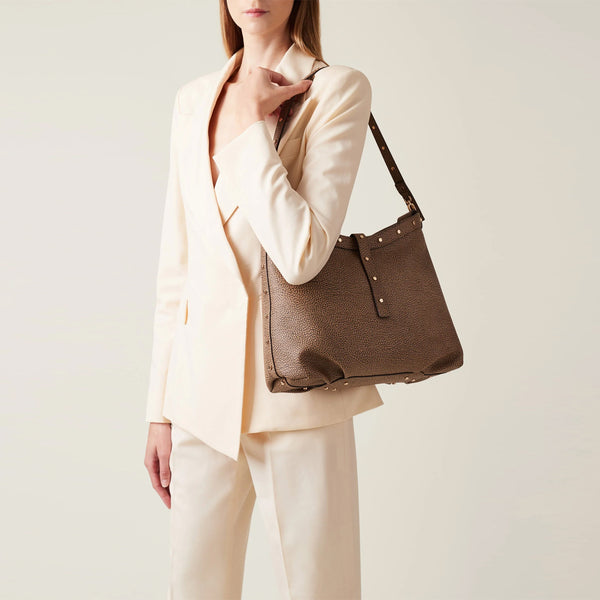 Borbonese - Borsa a spalla Metropole Hobo Medium OP Naturale | Italystation.com Shop Now at italystation.com