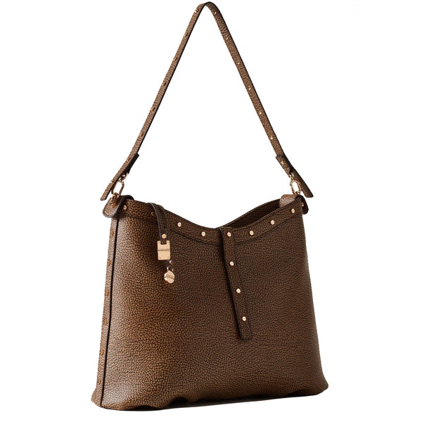 Borbonese - Borsa a spalla Metropole Hobo Medium OP Naturale | Italystation.com Shop Now at italystation.com