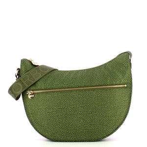 Borbonese - Luna Middle Military Green Recycled Nylon Bag with pocket - 934108I15 - VERDE/MILITARE