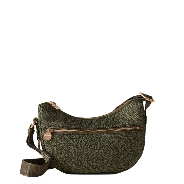 Borbonese - Mini Borsa Luna Bag con taschino Verde Militare - 934137I15 - VERDE/MILITARE