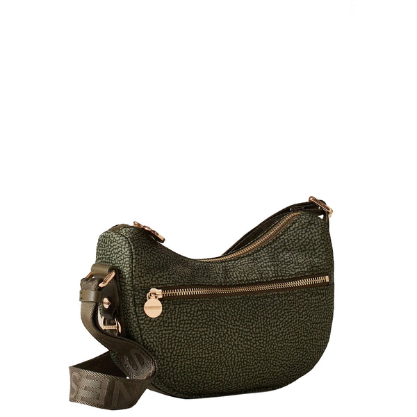 Borbonese - Mini Borsa Luna Bag con taschino Verde Militare - 934137I15 - VERDE/MILITARE