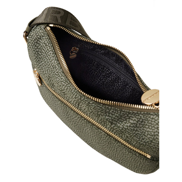 Borbonese - Mini Borsa Luna Bag con taschino Verde Militare - 934137I15 - VERDE/MILITARE