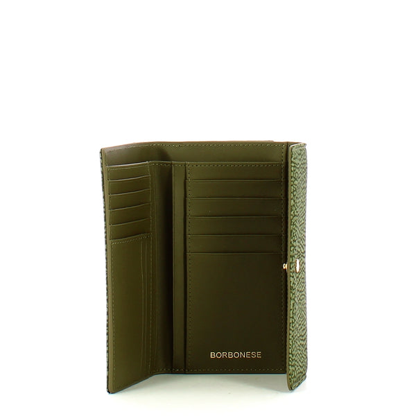Borbonese - Portafoglio Medium RFID in Nylon Riciclato Verde Militare - 930115I15 - VERDE/MILITARE