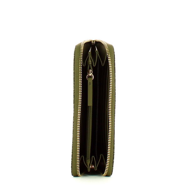 Borbonese - Zip Around Verde Militare recycled fabric Wallet with RFID - 930155I15 - VERDE/MILITARE