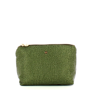 Borbonese - Medium Beauty Case made of Recycled Nylon in Military Green - 932029I15 - VERDE/MILITARE