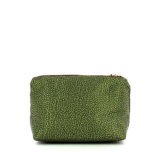 Borbonese - Medium Beauty Case made of Recycled Nylon in Military Green - 932029I15 - VERDE/MILITARE