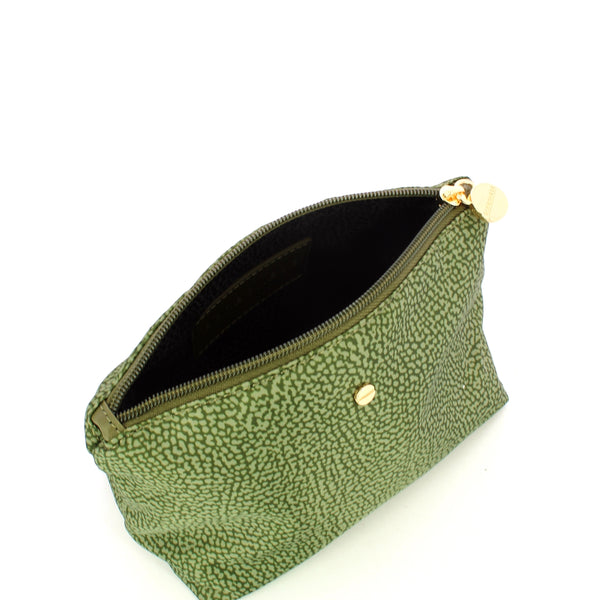 Borbonese - Medium Beauty Case made of Recycled Nylon in Military Green - 932029I15 - VERDE/MILITARE