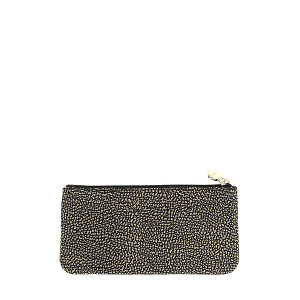 Borbonese - bustina piatta potadocumenti op naturale nero -  | Italystation.com - Shop Now at italystation.com