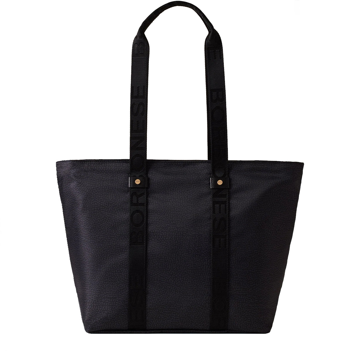 Borbonese - Shopper Eco Line Medium Dark Black 934133I15 | Italystation.com Shop Now at italystation.com