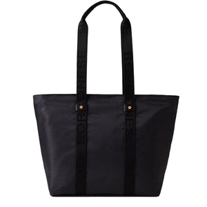 Borbonese - Shopper Eco Line Medium Dark Black 934133I15 | Italystation.com Shop Now at italystation.com
