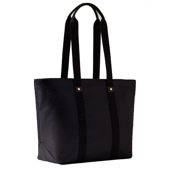 Borbonese - Shopper Eco Line Medium Dark Black 934133I15 | Italystation.com Shop Now at italystation.com