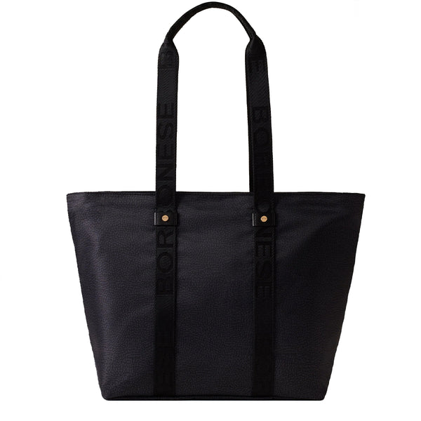 Borbonese - Shopper Eco Line Medium Dark Black 934133I15 | Italystation.com Shop Now at italystation.com