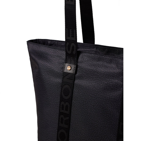 Borbonese - Shopper Eco Line Medium Dark Black 934133I15 | Italystation.com Shop Now at italystation.com
