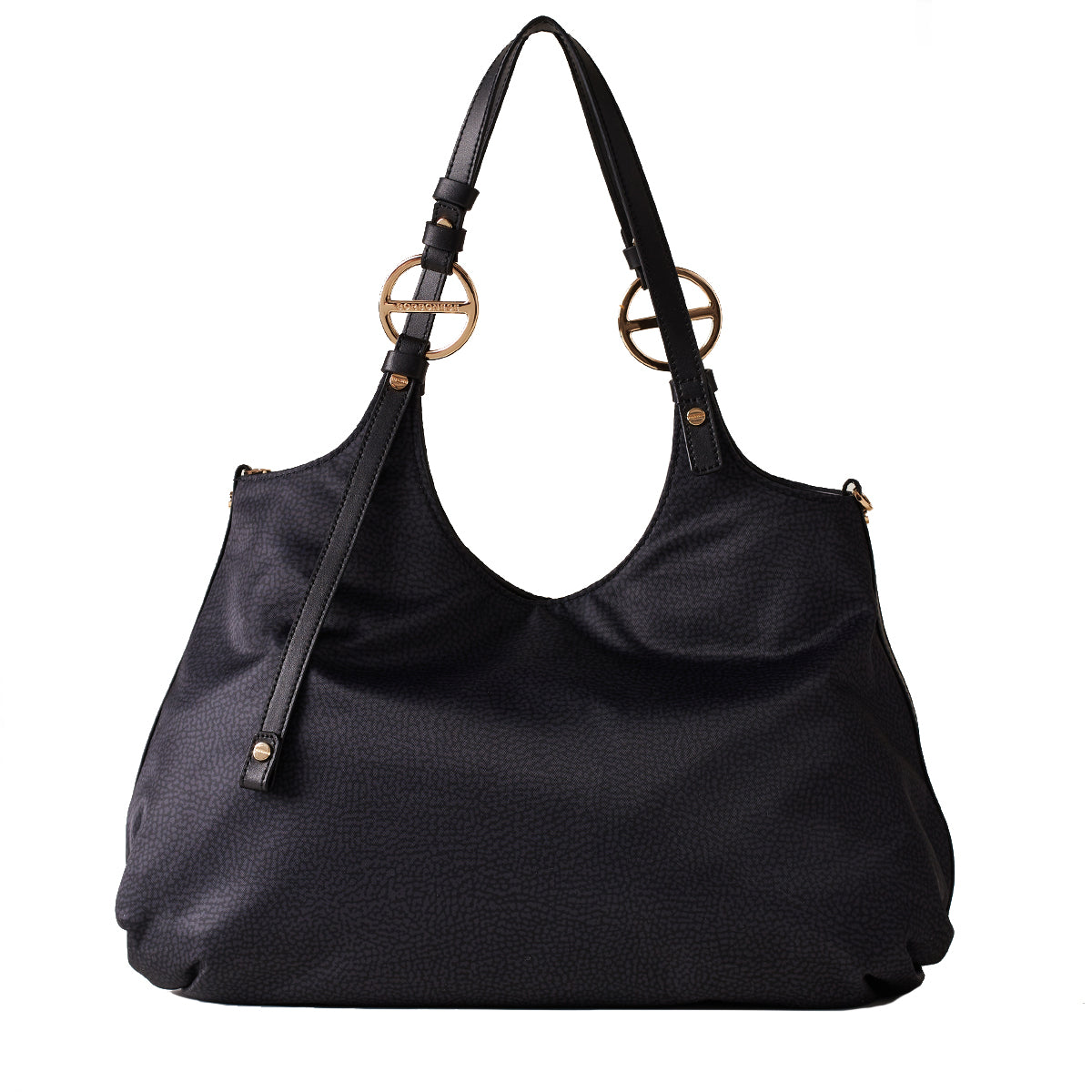 Borbonese - Dark Black Medium Shoulder Bag - 924182AH1 - DARK/BLACK