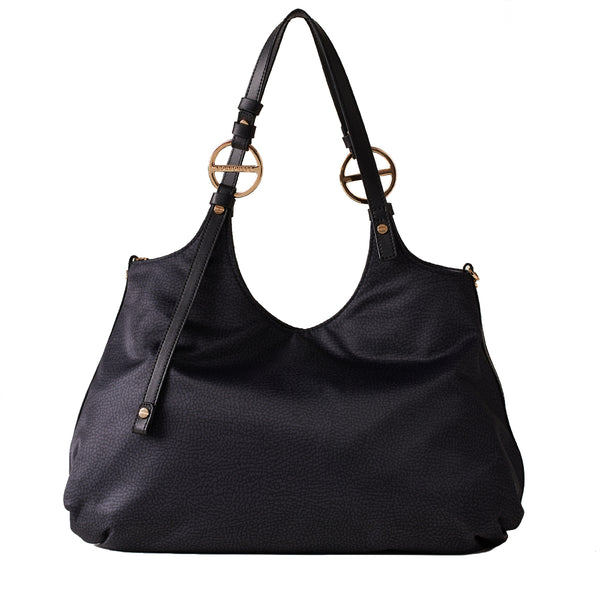 Borbonese - Dark Black Medium Shoulder Bag - 924182AH1 - DARK/BLACK
