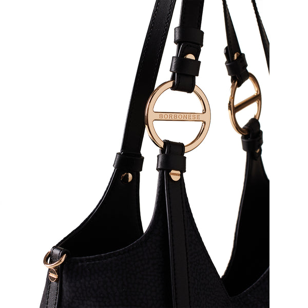 Borbonese - Dark Black Medium Shoulder Bag - 924182AH1 - DARK/BLACK