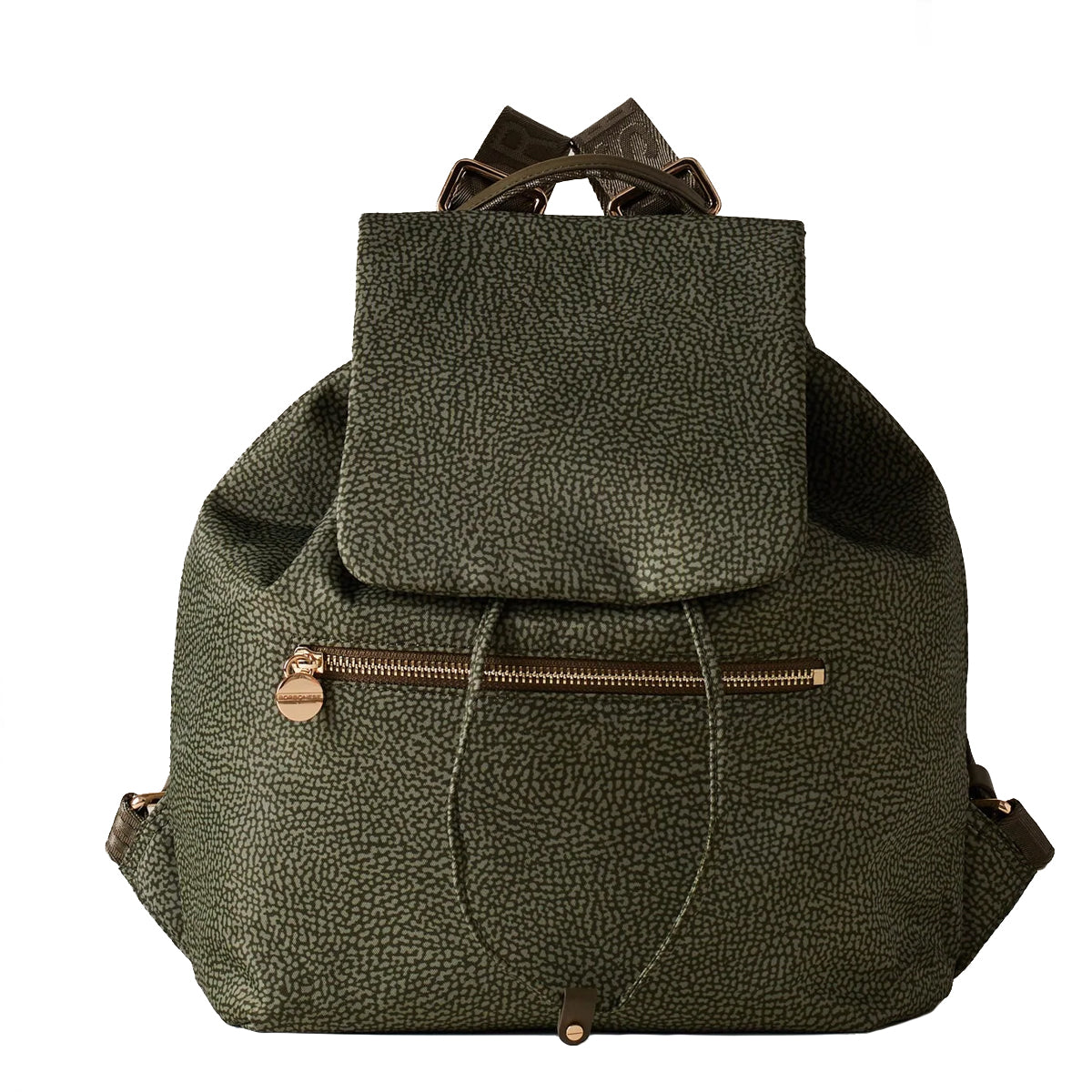 Borbonese - Medium Verde Militare Backpack in Recycled Nylon - 934486I15 - VERDE/MILITARE