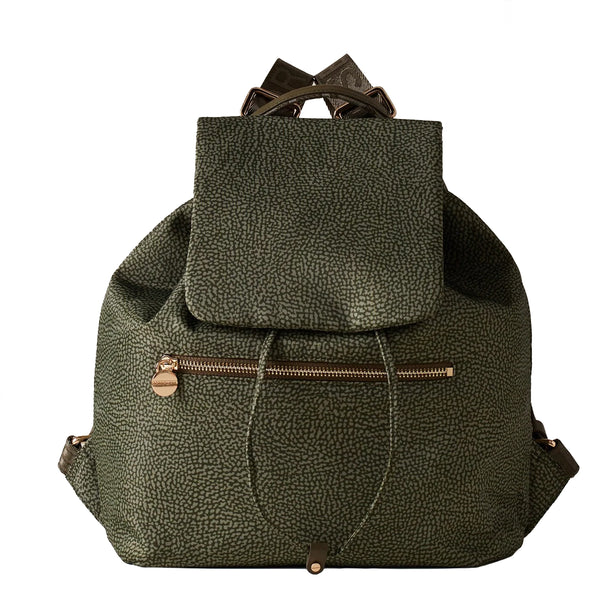 Borbonese - Medium Verde Militare Backpack in Recycled Nylon - 934486I15 - VERDE/MILITARE