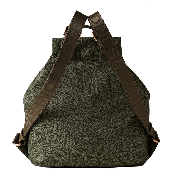 Borbonese - Medium Verde Militare Backpack in Recycled Nylon - 934486I15 - VERDE/MILITARE