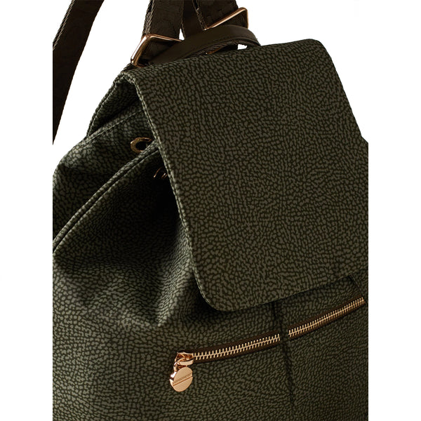 Borbonese - Medium Verde Militare Backpack in Recycled Nylon - 934486I15 - VERDE/MILITARE