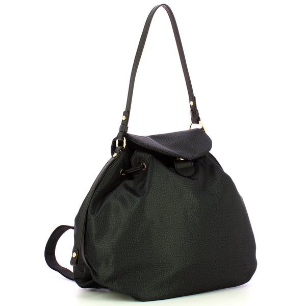 Borbonese - Medium Dark Black Backpack - 924183AH1 - DARK/BLACK