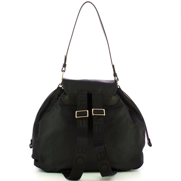 Borbonese - Medium Dark Black Backpack - 924183AH1 - DARK/BLACK